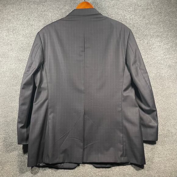 Burberry London Kensington Blazer 46R Gray/Blue Window Pane 100% Wool READ - Picture 12 of 13